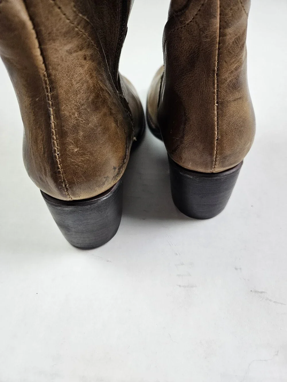 Freebird by Steven Rolls Leather Over the Knee Tan Heeled Boots in Cognac